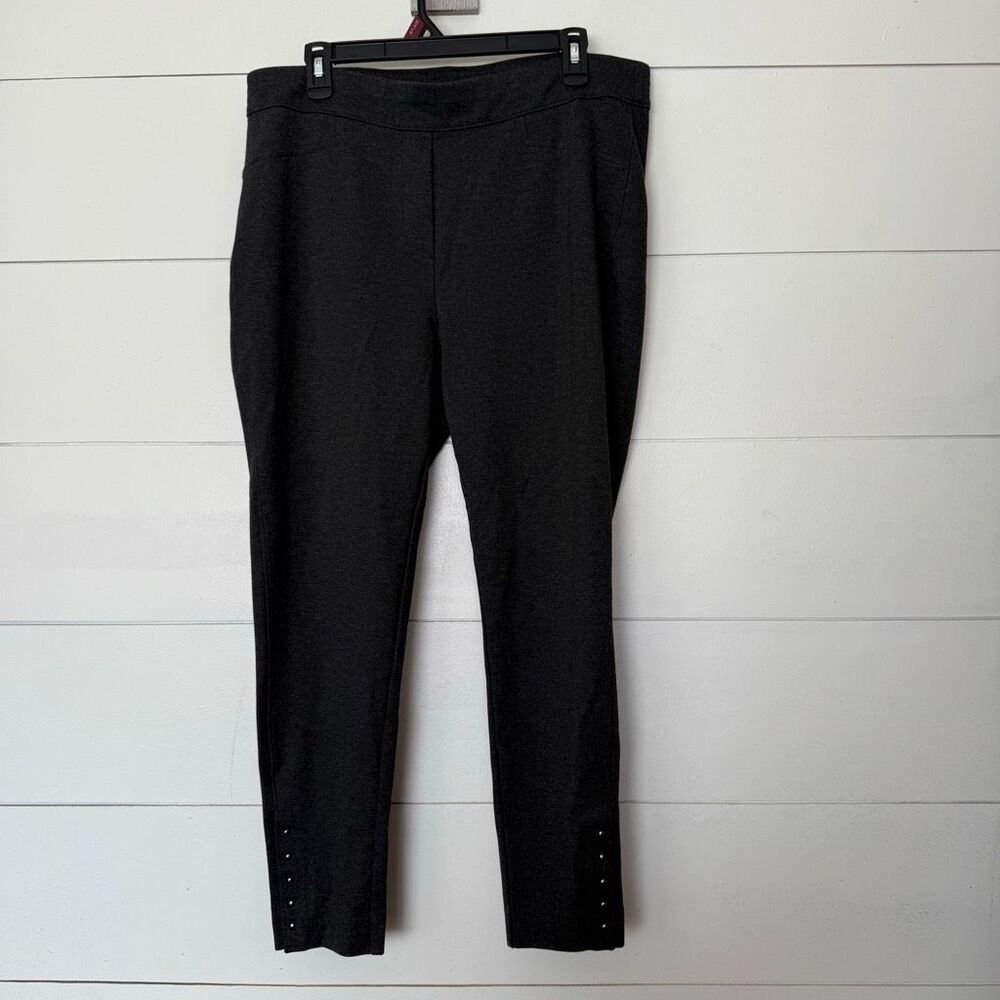Chico’s Women’s 3 Grey Pull on Pants Ankle Office Core Career